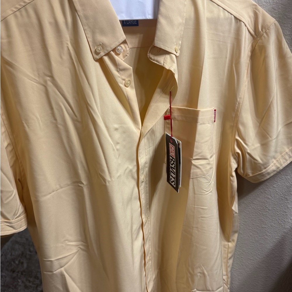 NWT RSVLTS Sandlot Squints Light Beige Casual Button Down Shirt